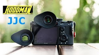 Hoodman Eyecup vs JJC for Sony a7iii a7riii a9  REVIEW [upl. by Nylecsoj]