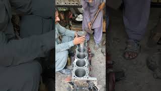 Engine sleeves installation  Cylinder sleeves pushing shorts engine mechanic mechanical viral [upl. by Trilbee]