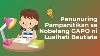 Panunuring Pampanitikan sa Nobelang GAPO ni Lualhati Bautista [upl. by Aytnahs]