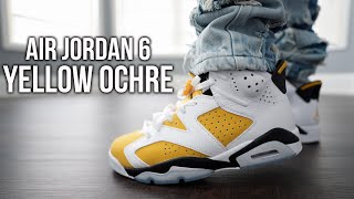 Air Jordan 6 Yellow Ochre Review amp On Feet  Are They REALLY Worth 200 WATCH BEFORE YOU BUY [upl. by Ynnavoj810]