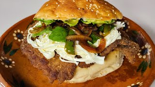 Cemitas poblanas de milanesa de res [upl. by Biddick36]