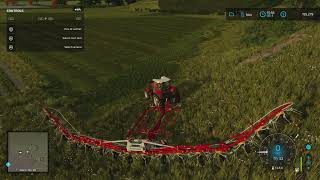 Tedding Windrowing Baling of Grass in Farming Simulator 22 [upl. by Charmane]