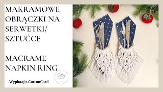 MAKRAMOWE OBRĄCZKI NA SZTUĆCE SERWETKI Macrame napkin ring macramenewdesign [upl. by Vod122]