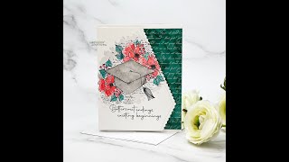 Watercolor Graduation Hat Floral Card shortw [upl. by Caldeira]