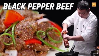 Easy beef recipe  Black Pepper Beef Stir Fry  Amazing knife skills • Taste Show [upl. by Ahsoym]