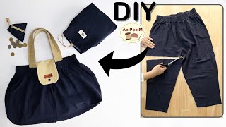 Look at this Old pants can be transformed into cool bags in many ways [upl. by Hoag]