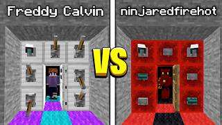 INSANE ESCAPE ROOM Build Battle in Minecraft Freddy Calvin vs ninjaredfirehot [upl. by Apfelstadt]