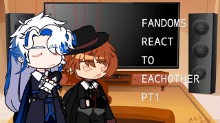 fandoms react to each other  pt 1  12 of Chuuya and Neuvillette’s part DISCONTINUED [upl. by Lonna]