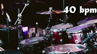 40 Bpm Drum Track Batería  Straight Beat Eighth Notes [upl. by Ard589]