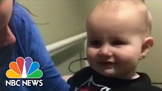 Watch Moment Baby Hears Parents For First Time [upl. by Atnek375]