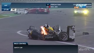 Mark Webber Matteo Cressoni Huge Crash 2014 WEC Season Finale in Sao Paulo [upl. by Nahtnoj614]