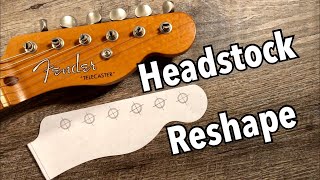 Reshaping a Raw Headstock  Neck [upl. by Ahtelahs]