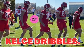 Travis Kelce pulls HILARIOUS stunt during Chiefs practice ahead of game vs Bills [upl. by Gertrude183]