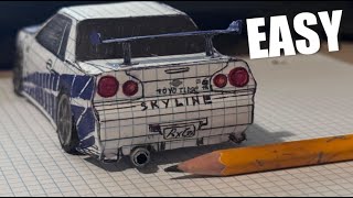 How to Make a Paper Nissan Skyline R34  Fast amp Furious [upl. by Glynias]