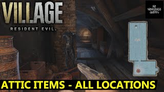 Resident Evil Village Attic Items  All Locations  Where to find missing items in Attic [upl. by Ahsek127]