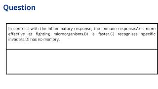 In contrast with the inflammatory response the immune response [upl. by Aisan]