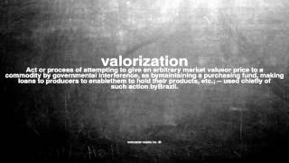 What does valorization mean [upl. by Yovonnda347]