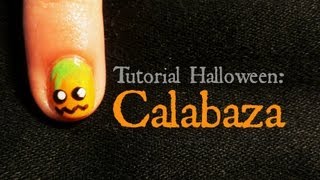 Diseño de uñas Halloween CALABAZA♥ [upl. by Awe691]