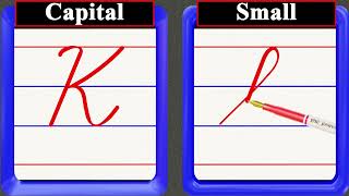 كتابة الحروف الانجليزية الصغيرة والكبيرة  كتابة حرف k بالانجليزي كبتل وسمول [upl. by Nosahc]