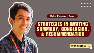 How to Write the Summary Conclusion and Recommendation TheWiseResearcher [upl. by Aleacem]