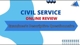 CIVIL SERVICE REVIEWER 2023 Examinees Descriptive Questionnaire [upl. by Negah]