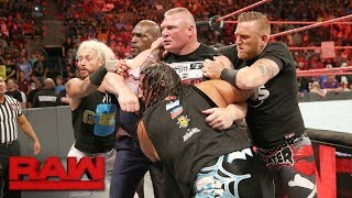 Brock Lesnar brawls with Samoa Joe Raw June 12 2017 [upl. by Godfrey]