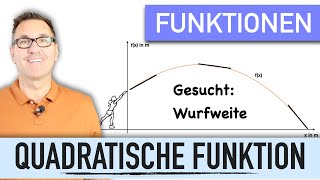 Nullstellen  Quadratische Funktion  Speerwurf  Parabel  gemischt quadratische Gleichung [upl. by Nino]