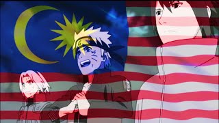 Naruto Shippuden Team 7 reunites scene Malay dubBahasa Melayu [upl. by Kcirredal]