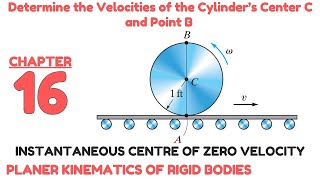 Determine the velocities of cylinders center and point BINSTANTANEOUS CENTRE  Engineers Academy [upl. by Enelegna]