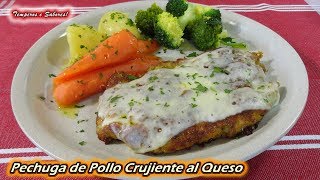 PECHUGA DE POLLO CRUJIENTE AL QUESO delicioso y muy fácil [upl. by Lasky]