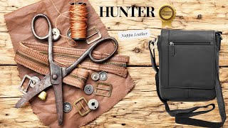 Borsetă de Umar Barbati Hunter din Piele Nappa Neagra – Eleganta si Functionalitate Premium [upl. by Mossolb35]