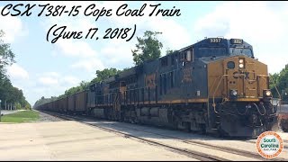 CSX T38115 Cope Coal Train Kingstree SC June 17 2018 [upl. by Outhe779]