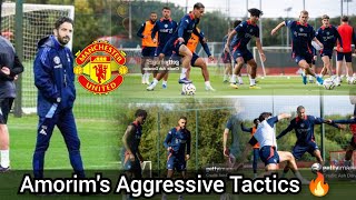 AMORIMS TACTICS Aggressive Pressingshortpassing possession game displayed at Carrington complex [upl. by Ellered]