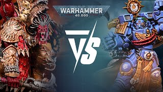 World Eaters Vs Ultramarines 2000pts Warhammer 40K Battle Report [upl. by Merrile]