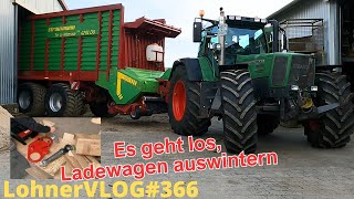 LohnerVLOG366 Fendt Favorit 818 zieht Strautmann Tera Vitesse Ladewagen zur Reparatur und Wartung [upl. by Nawuj]