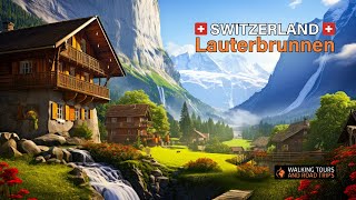 Lauterbrunnen Switzerland  A Swiss Village Tour  Most Beautiful Villages in Switzerland 4k video [upl. by Turrell627]