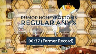 Cuphead  Rumor Honeybottoms Regular Any  World Record Speedrun 0037 Current Patch OBSOLETE [upl. by Riccio716]