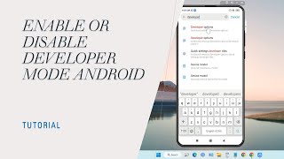 How to Enable or Disable Developer Mode Android [upl. by Laoj]