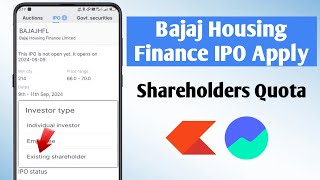 how to apply for bajaj housing finance ipo  shareholders quota bajaj ipo [upl. by Nivanod273]