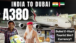 Flying EMIRATES A380  WORLDs LARGEST Aircraft  Bengaluru to Dubai  Dubai VISA and Tourist SIM [upl. by Guy]