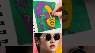 Time Lapse Portrait Drawing  Posca Pens amp Colour Pencil ✍️ art [upl. by Rebmyt]