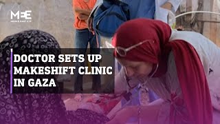 Palestinian doctor sets up makeshift clinic outside her destroyed house [upl. by Lrigybab]