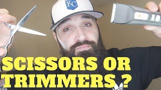 Scissors VS Trimmers  Mustache trim tip you NEED to know [upl. by Ahsienat]