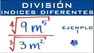 División de radicales con indices diferentes  Ejemplo 1 [upl. by Frohman]