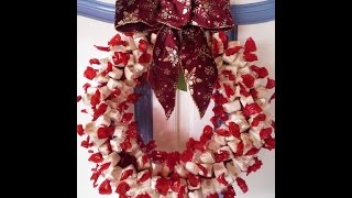 TUTORIEL COURONNE DE NOEL EN BONBONS OU PAPILLOTTES OU NOUGAT [upl. by Adnuhsed254]