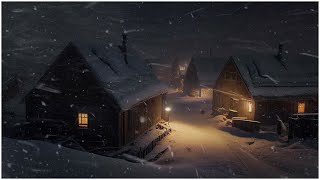 Intense Blizzard in a Mountain Village┇Winter Snowstorm White Noise┇Snowfall amp Wind Sounds [upl. by Akemit]