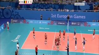 Volleyball Women EG 2015 Azerbaijan vs Belgium [upl. by Brady]