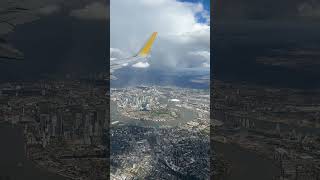 Birds Eye view of London 🇬🇧 london uk travel tourism aerial flying airplane vacation vlog [upl. by Engvall]