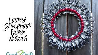 How to Make a Scrapbook Paper Looped Wreath by Tiffany Windsor [upl. by Danelle137]