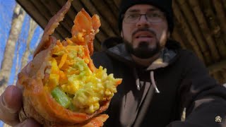 Bushcraft Camp  Bacon Weaved Breakfast Taco Campfire Cooking [upl. by Rogerg]